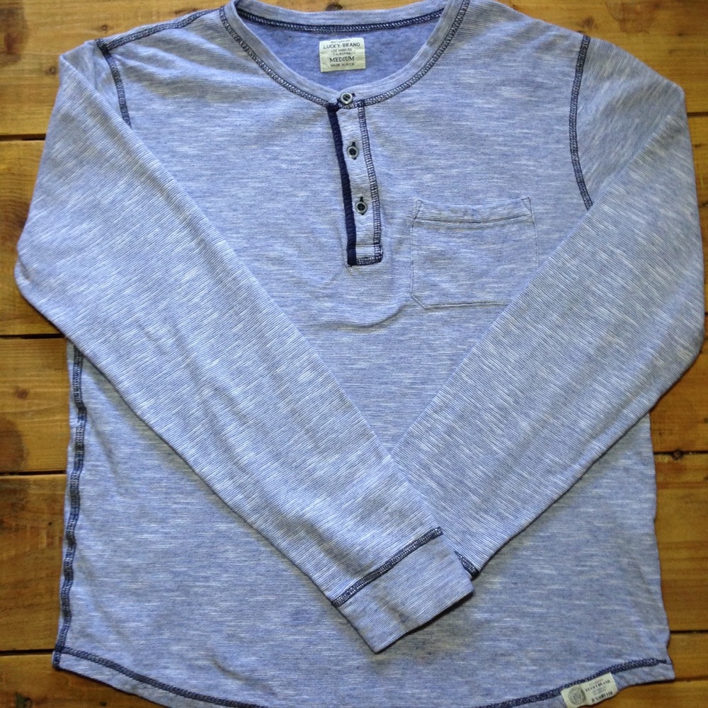 Women's Lucky Brand Blue Long Sleeve Shirt Size M